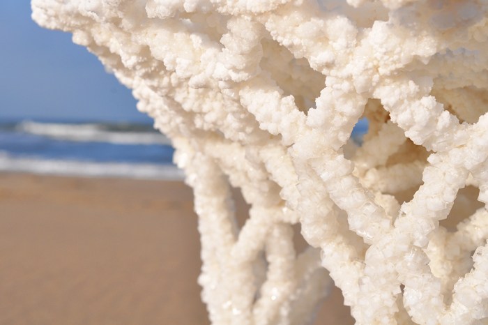 SEAt, salt, salt stool, salt chair, sea salt, sea, dutch coast, Karlijn Sibbel, textile hardener, crystalline
