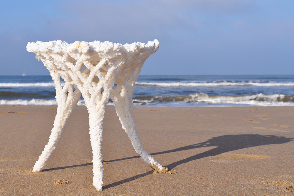 SEAt, Karlijn Sibbel, sea stool, salt chair, salt, sea, dutch design, dutch blue, beach chair, NaCl, textile hardener